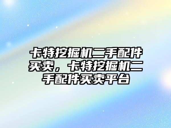 卡特挖掘機二手配件買賣，卡特挖掘機二手配件買賣平臺