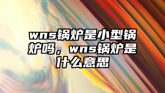 wns鍋爐是小型鍋爐嗎，wns鍋爐是什么意思