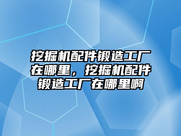 挖掘機(jī)配件鍛造工廠在哪里，挖掘機(jī)配件鍛造工廠在哪里啊