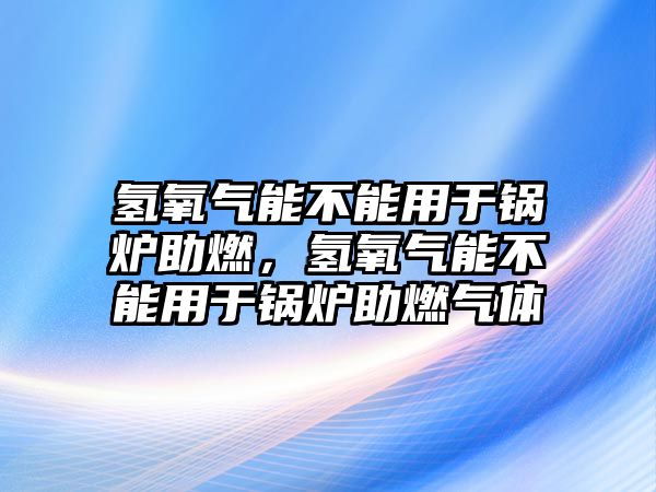 氫氧氣能不能用于鍋爐助燃，氫氧氣能不能用于鍋爐助燃?xì)怏w