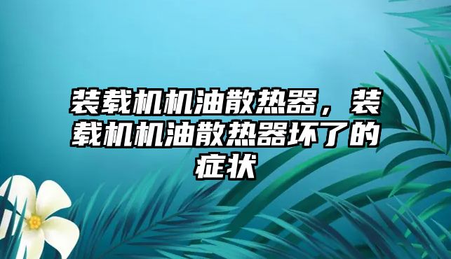 裝載機(jī)機(jī)油散熱器，裝載機(jī)機(jī)油散熱器壞了的癥狀