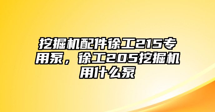 挖掘機(jī)配件徐工215專用泵，徐工205挖掘機(jī)用什么泵