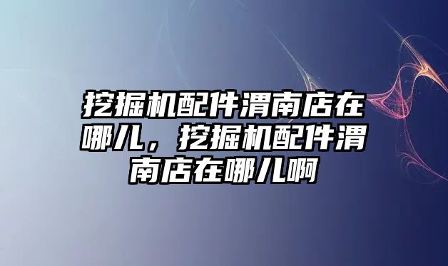 挖掘機配件渭南店在哪兒，挖掘機配件渭南店在哪兒啊