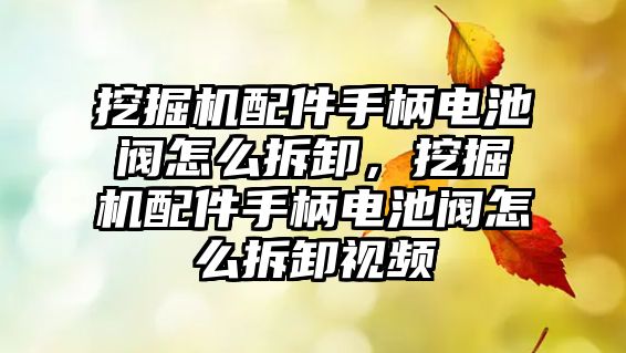 挖掘機配件手柄電池閥怎么拆卸，挖掘機配件手柄電池閥怎么拆卸視頻