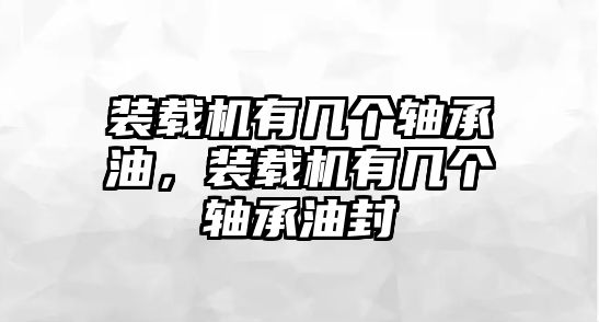 裝載機(jī)有幾個(gè)軸承油，裝載機(jī)有幾個(gè)軸承油封