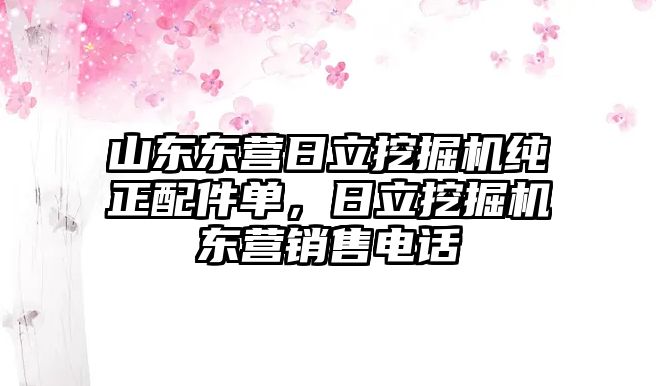 山東東營日立挖掘機純正配件單，日立挖掘機東營銷售電話