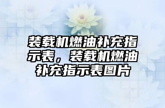 裝載機燃油補充指示表，裝載機燃油補充指示表圖片