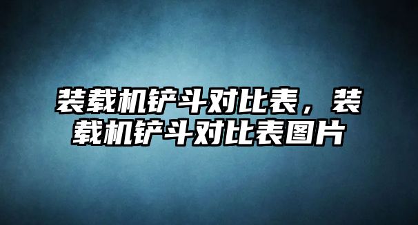 裝載機鏟斗對比表，裝載機鏟斗對比表圖片