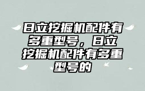 日立挖掘機(jī)配件有多重型號(hào)，日立挖掘機(jī)配件有多重型號(hào)的