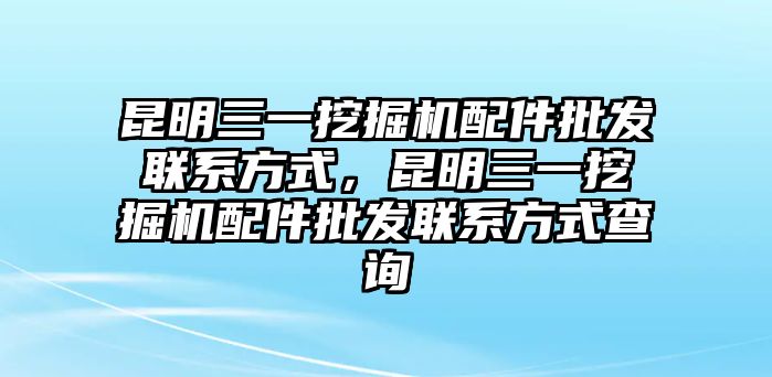 昆明三一挖掘機(jī)配件批發(fā)聯(lián)系方式，昆明三一挖掘機(jī)配件批發(fā)聯(lián)系方式查詢