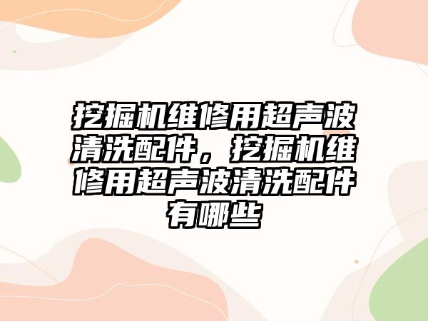 挖掘機(jī)維修用超聲波清洗配件，挖掘機(jī)維修用超聲波清洗配件有哪些