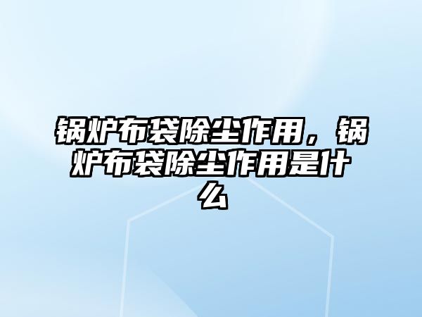 鍋爐布袋除塵作用，鍋爐布袋除塵作用是什么