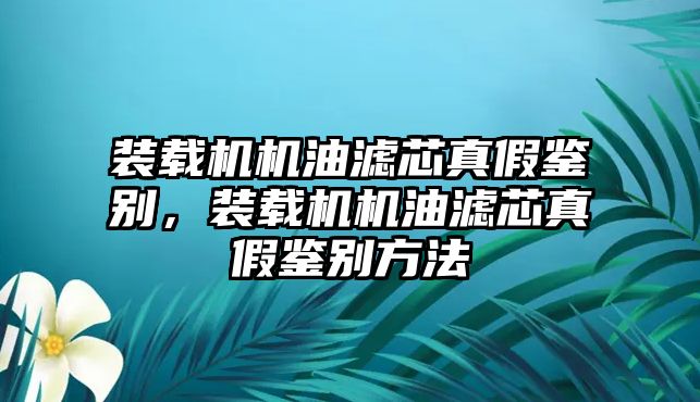 裝載機機油濾芯真假鑒別，裝載機機油濾芯真假鑒別方法