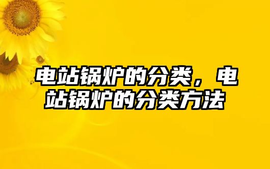 電站鍋爐的分類，電站鍋爐的分類方法