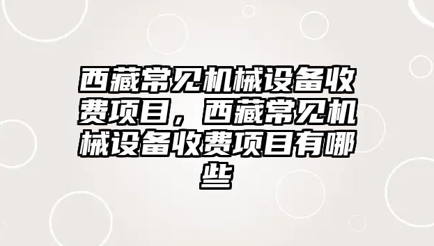 西藏常見機械設(shè)備收費項目，西藏常見機械設(shè)備收費項目有哪些