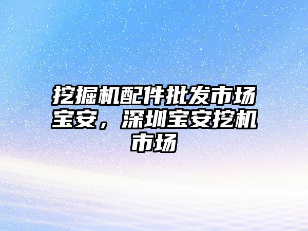 挖掘機配件批發(fā)市場寶安，深圳寶安挖機市場