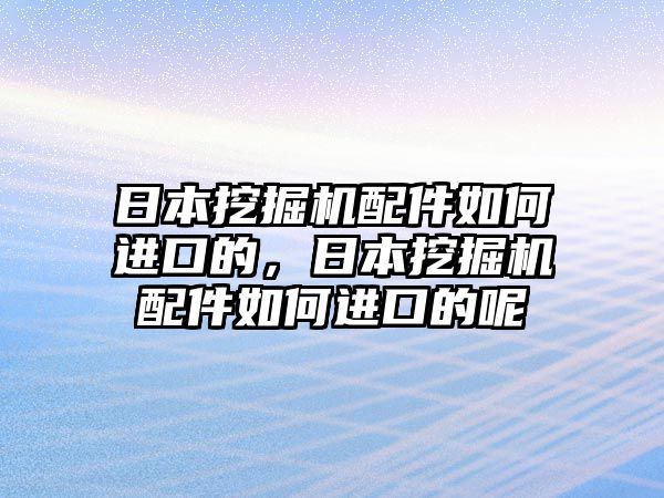 日本挖掘機配件如何進口的，日本挖掘機配件如何進口的呢