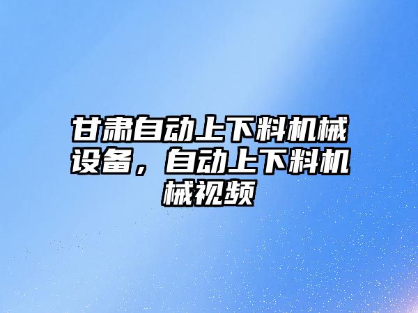 甘肅自動上下料機(jī)械設(shè)備，自動上下料機(jī)械視頻