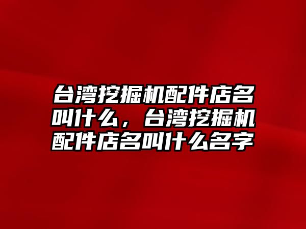 臺灣挖掘機(jī)配件店名叫什么，臺灣挖掘機(jī)配件店名叫什么名字