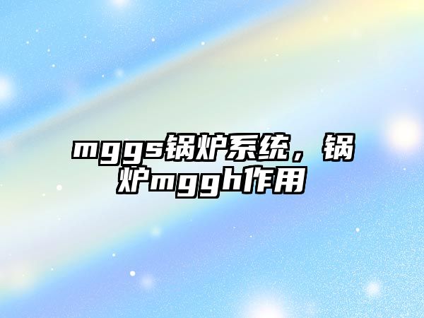 mggs鍋爐系統(tǒng)，鍋爐mggh作用