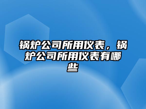 鍋爐公司所用儀表，鍋爐公司所用儀表有哪些