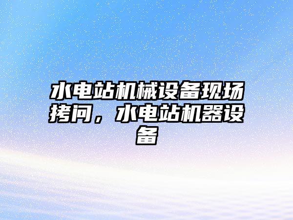 水電站機(jī)械設(shè)備現(xiàn)場(chǎng)拷問(wèn)，水電站機(jī)器設(shè)備