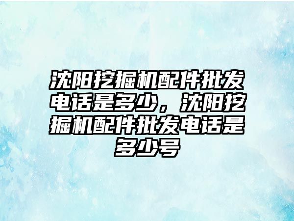 沈陽挖掘機配件批發(fā)電話是多少，沈陽挖掘機配件批發(fā)電話是多少號