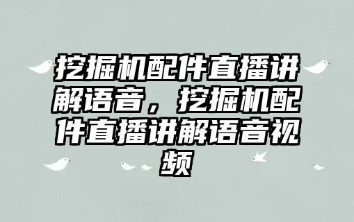 挖掘機(jī)配件直播講解語(yǔ)音，挖掘機(jī)配件直播講解語(yǔ)音視頻