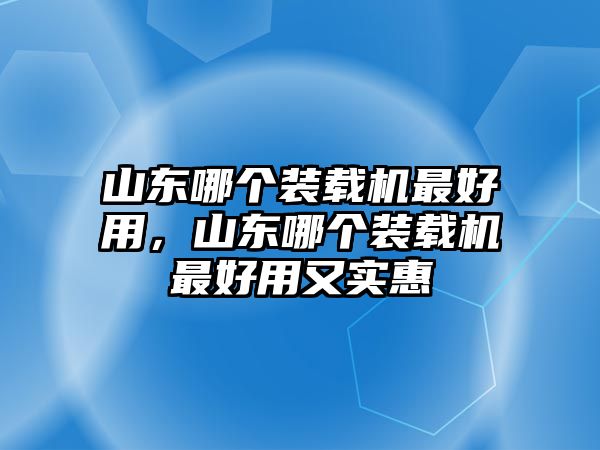 山東哪個裝載機最好用，山東哪個裝載機最好用又實惠