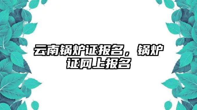 云南鍋爐證報(bào)名，鍋爐證網(wǎng)上報(bào)名