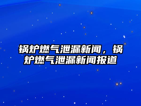 鍋爐燃?xì)庑孤┬侣?，鍋爐燃?xì)庑孤┬侣剤?bào)道