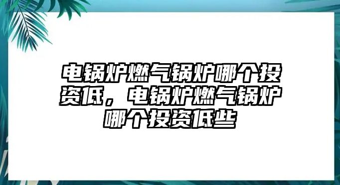 電鍋爐燃?xì)忮仩t哪個投資低，電鍋爐燃?xì)忮仩t哪個投資低些