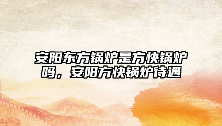 安陽東方鍋爐是方快鍋爐嗎，安陽方快鍋爐待遇