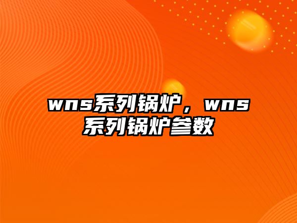 wns系列鍋爐，wns系列鍋爐參數(shù)