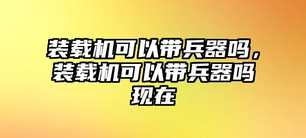 裝載機可以帶兵器嗎，裝載機可以帶兵器嗎現(xiàn)在