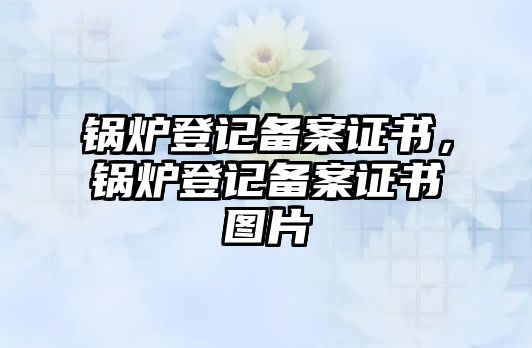 鍋爐登記備案證書，鍋爐登記備案證書圖片