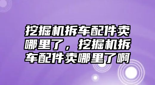 挖掘機拆車配件賣哪里了，挖掘機拆車配件賣哪里了啊