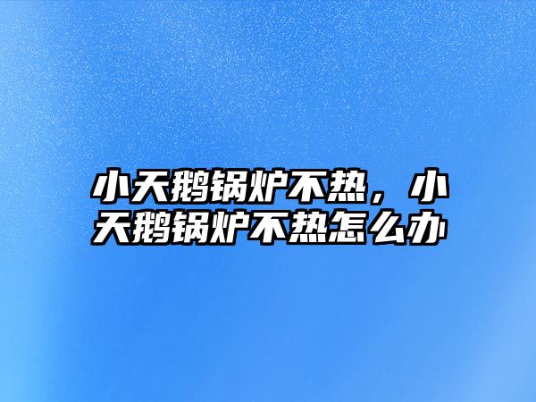 小天鵝鍋爐不熱，小天鵝鍋爐不熱怎么辦