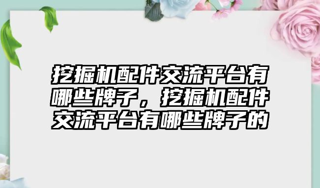 挖掘機(jī)配件交流平臺(tái)有哪些牌子，挖掘機(jī)配件交流平臺(tái)有哪些牌子的