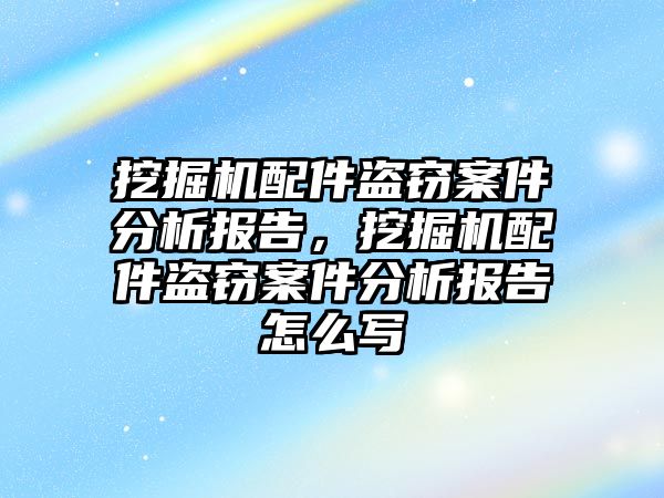 挖掘機配件盜竊案件分析報告，挖掘機配件盜竊案件分析報告怎么寫