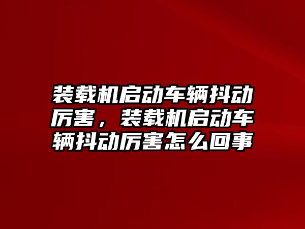 裝載機啟動車輛抖動厲害，裝載機啟動車輛抖動厲害怎么回事