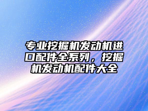 專業(yè)挖掘機發(fā)動機進口配件全系列，挖掘機發(fā)動機配件大全