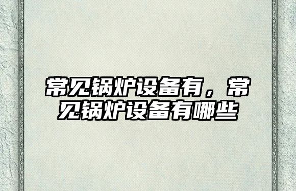 常見鍋爐設(shè)備有，常見鍋爐設(shè)備有哪些