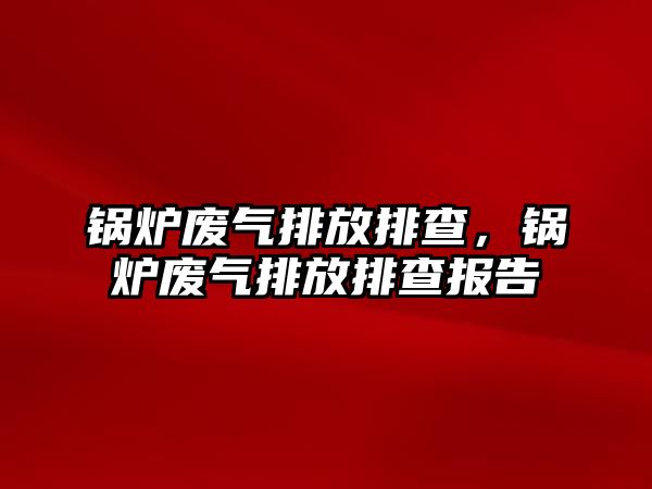 鍋爐廢氣排放排查，鍋爐廢氣排放排查報告