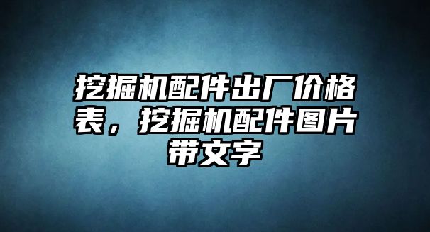 挖掘機(jī)配件出廠價格表，挖掘機(jī)配件圖片帶文字