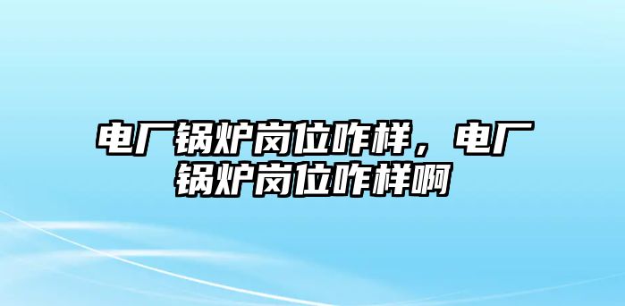 電廠鍋爐崗位咋樣，電廠鍋爐崗位咋樣啊