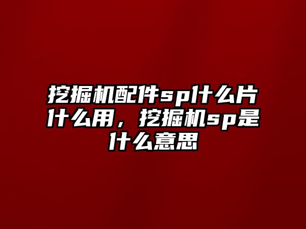 挖掘機(jī)配件sp什么片什么用，挖掘機(jī)sp是什么意思