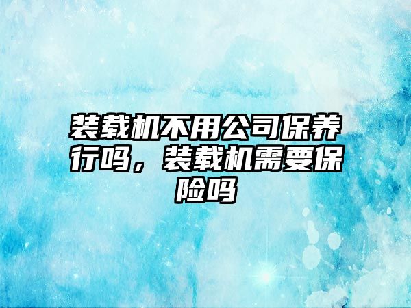 裝載機不用公司保養(yǎng)行嗎，裝載機需要保險嗎