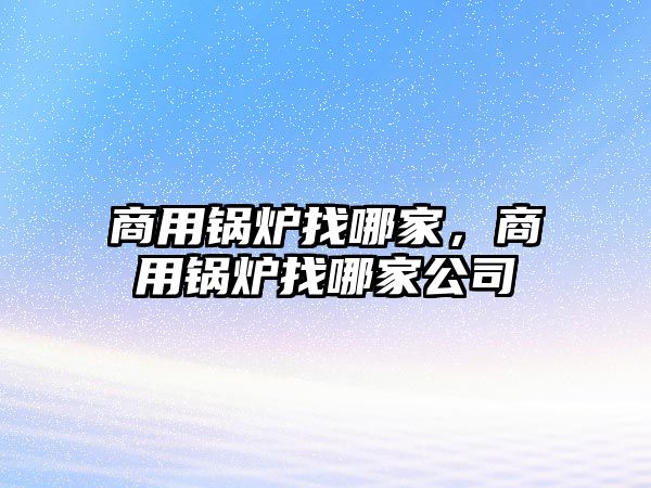 商用鍋爐找哪家，商用鍋爐找哪家公司