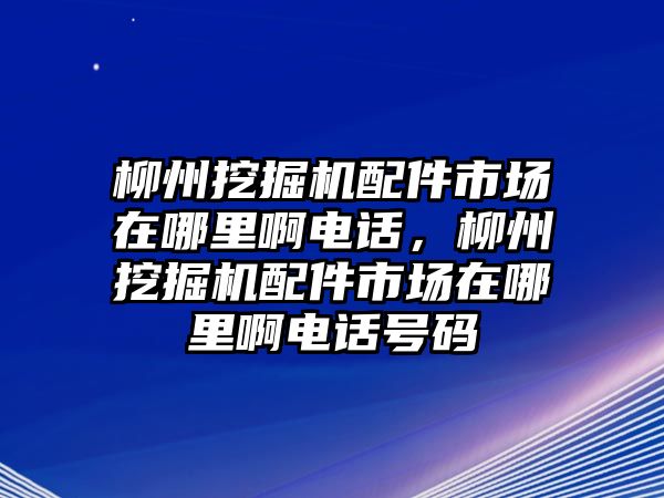 柳州挖掘機(jī)配件市場(chǎng)在哪里啊電話，柳州挖掘機(jī)配件市場(chǎng)在哪里啊電話號(hào)碼